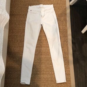 Hudson midrise nico super skinny white jeans